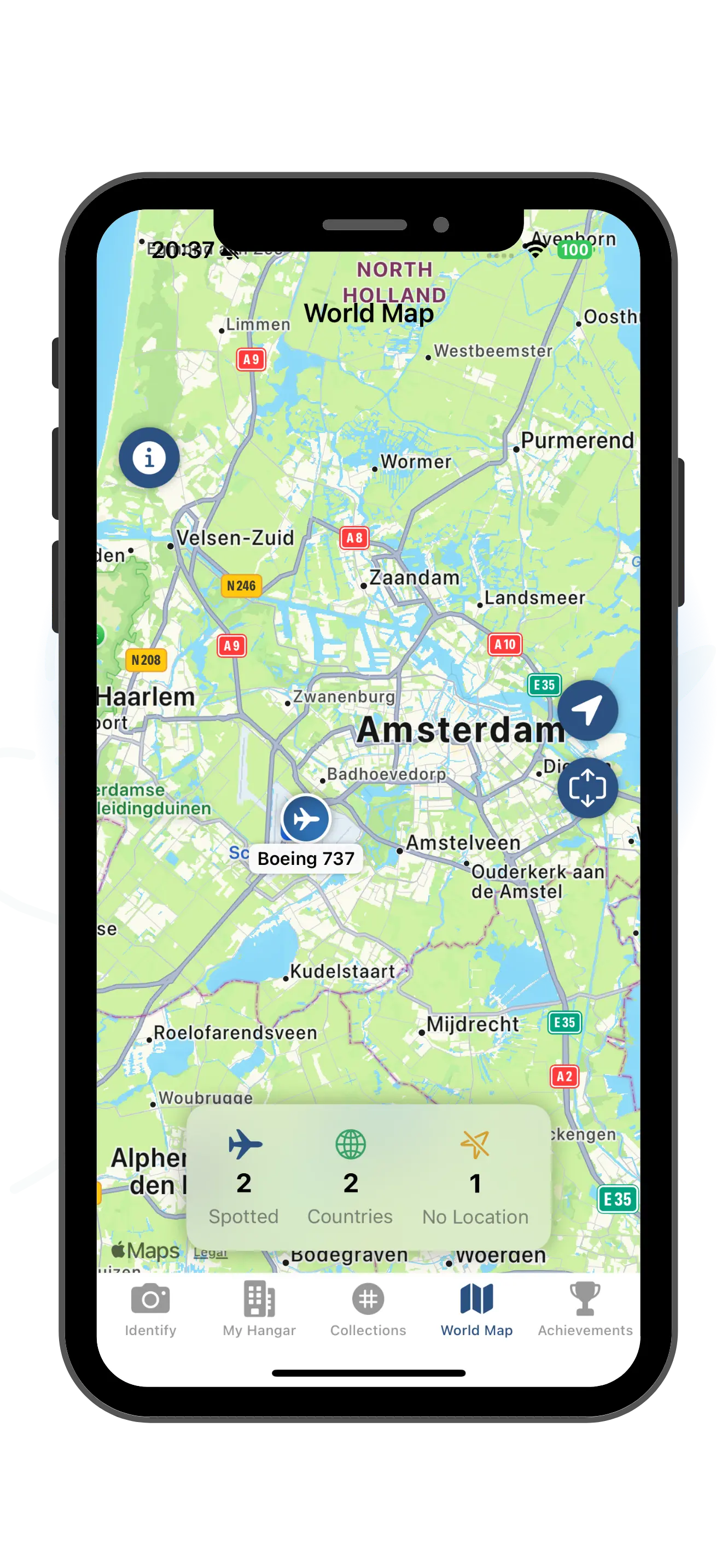 Interactive Aircraft Spotting Map